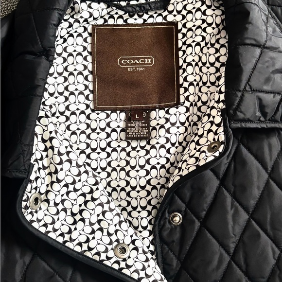 Coach Signature C Black Quilted Jacket - Picture 4 of 5